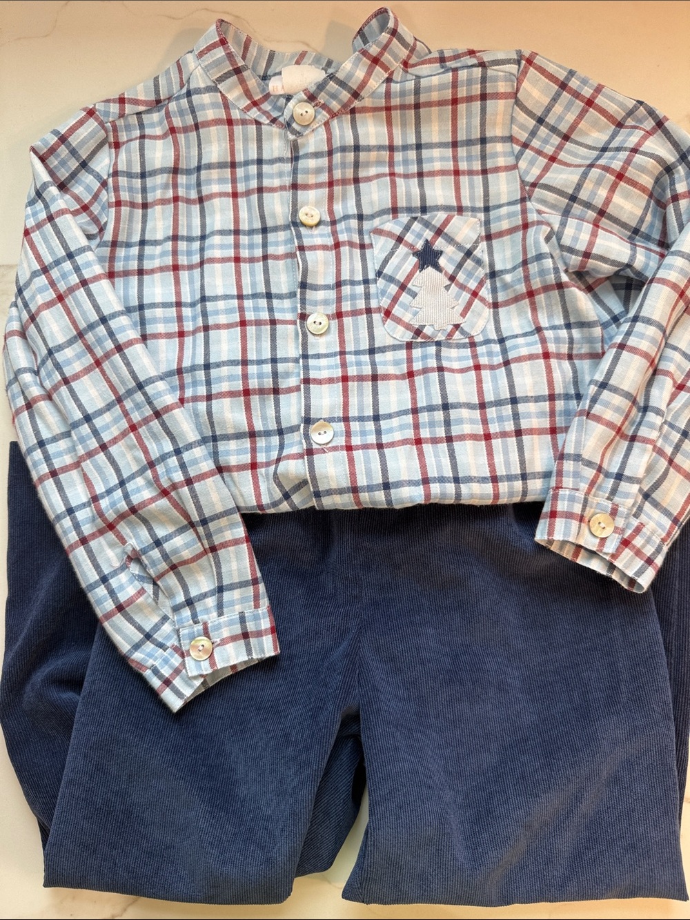 Hannah Kate Light Blue Plaid Button-Down Shirt